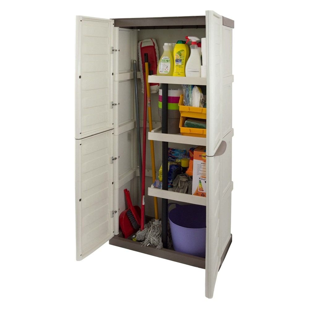 Armoire extérieure ipno, 3 étagères 70x39x165h cm beige