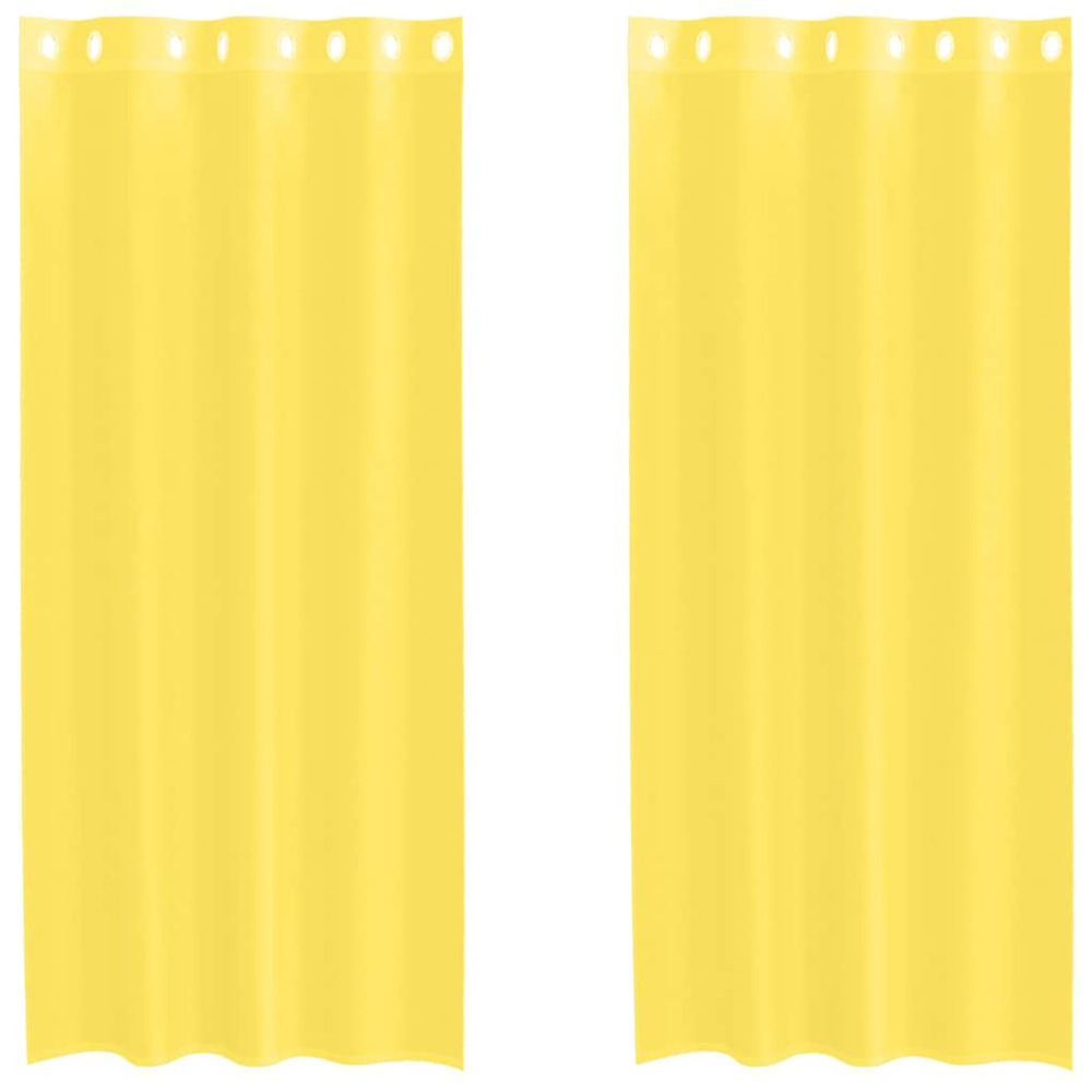 Rideaux en voile avec œillets 2 pcs jaune