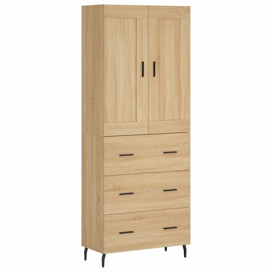 Buffet bahut commode armoire meuble de rangement organisateur cuisine salle de séjour salon haut sonoma 69,5 x 34 x 180 cm bo