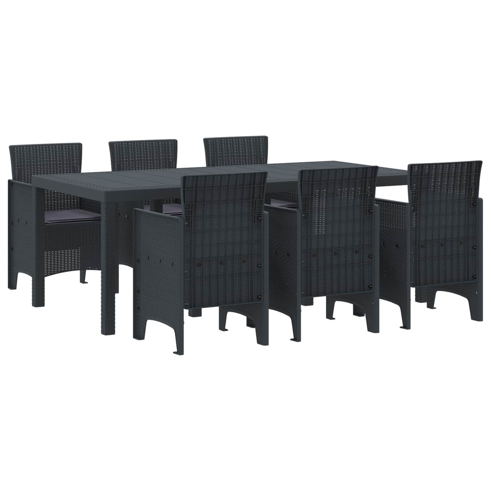 Ensemble de salle à manger pour jardin 7 pcs anthracite