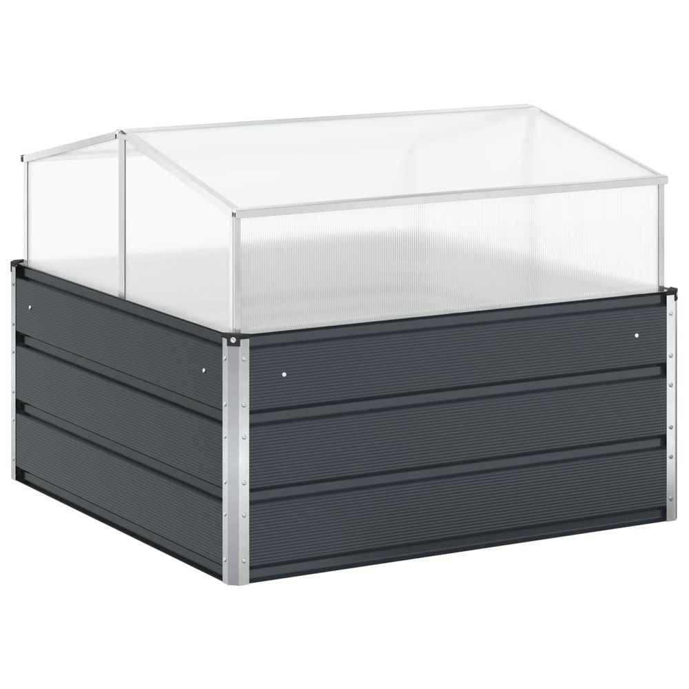 Jardinière anthracite 100 x 100 x 77 cm acier galvanisé