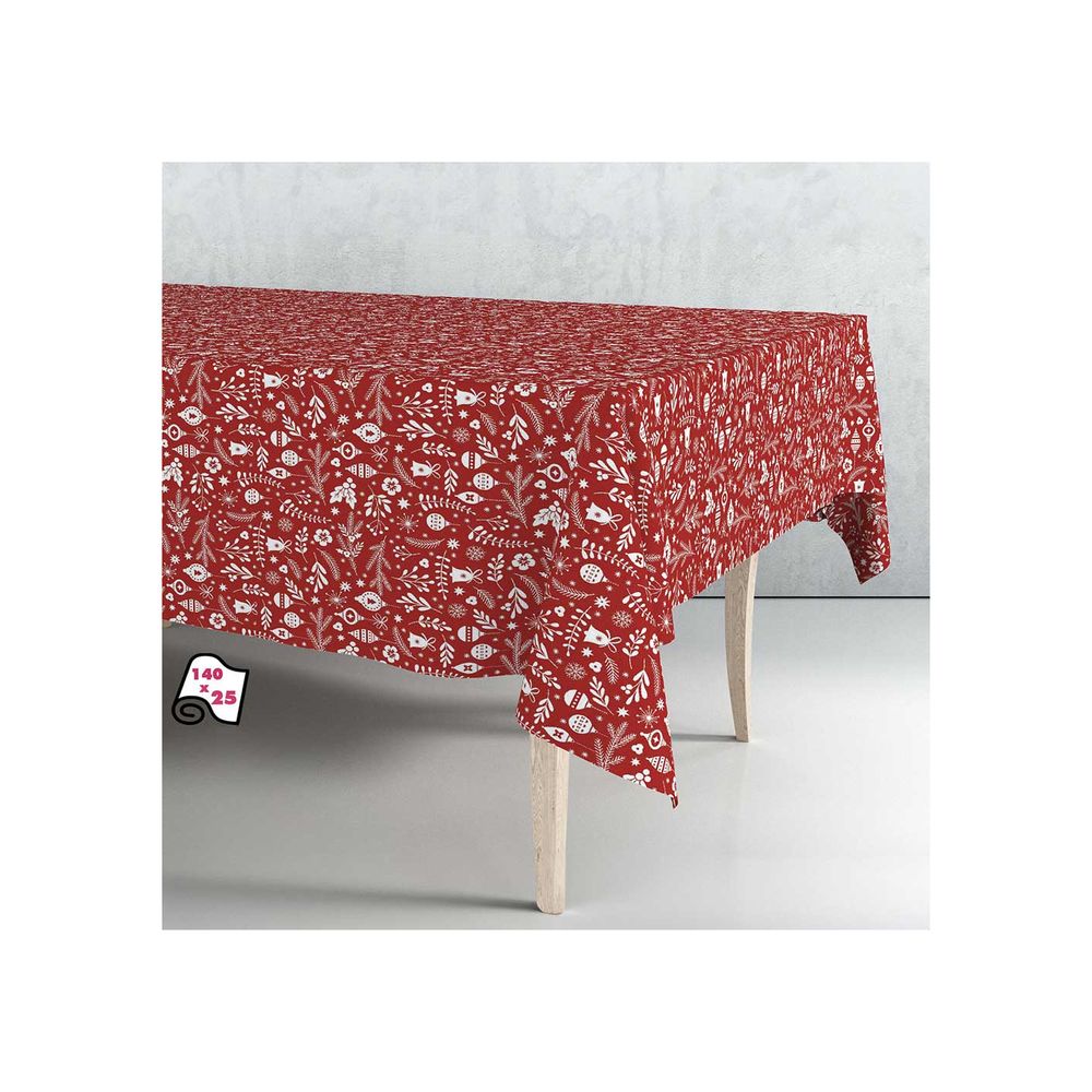 Rouleau de nappe fleurs vertes 140cm x 25m exma. - exma