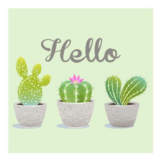 20 serviettes papier hello cactus