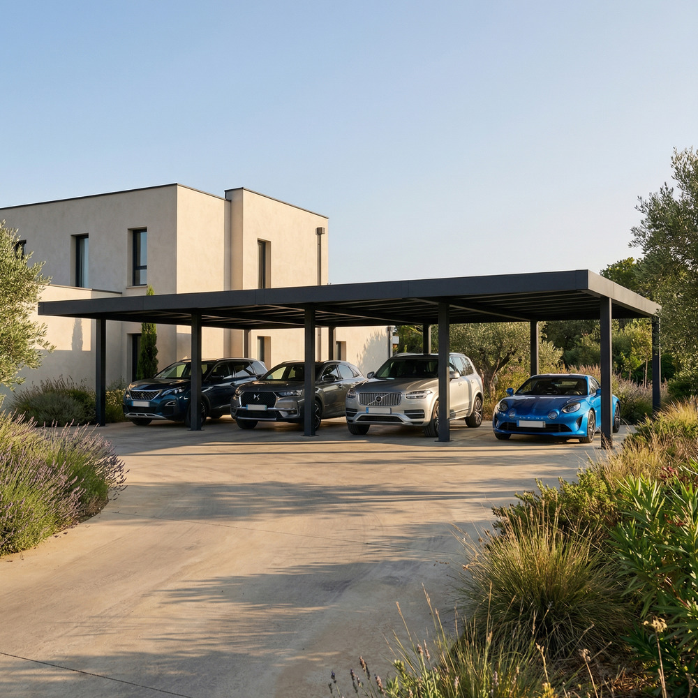 Canopia carport double oslo 11,97 x 5,96 m noires