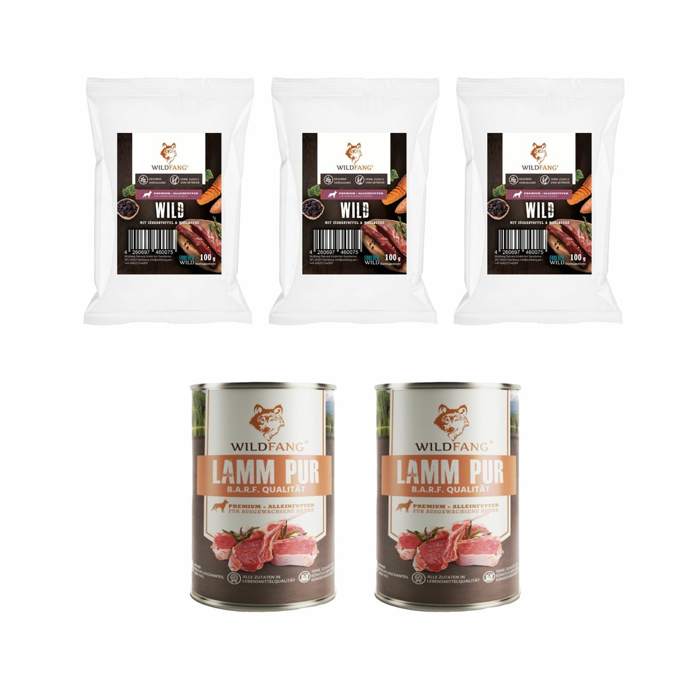 Wildfang - coffret gourmet adulte - aliments secs et humides - agneau