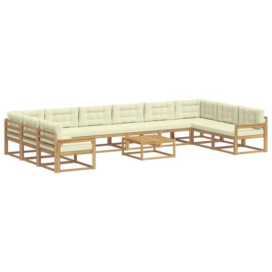 Ensemble de canapés d'extérieur 11 pc blanc et crème
