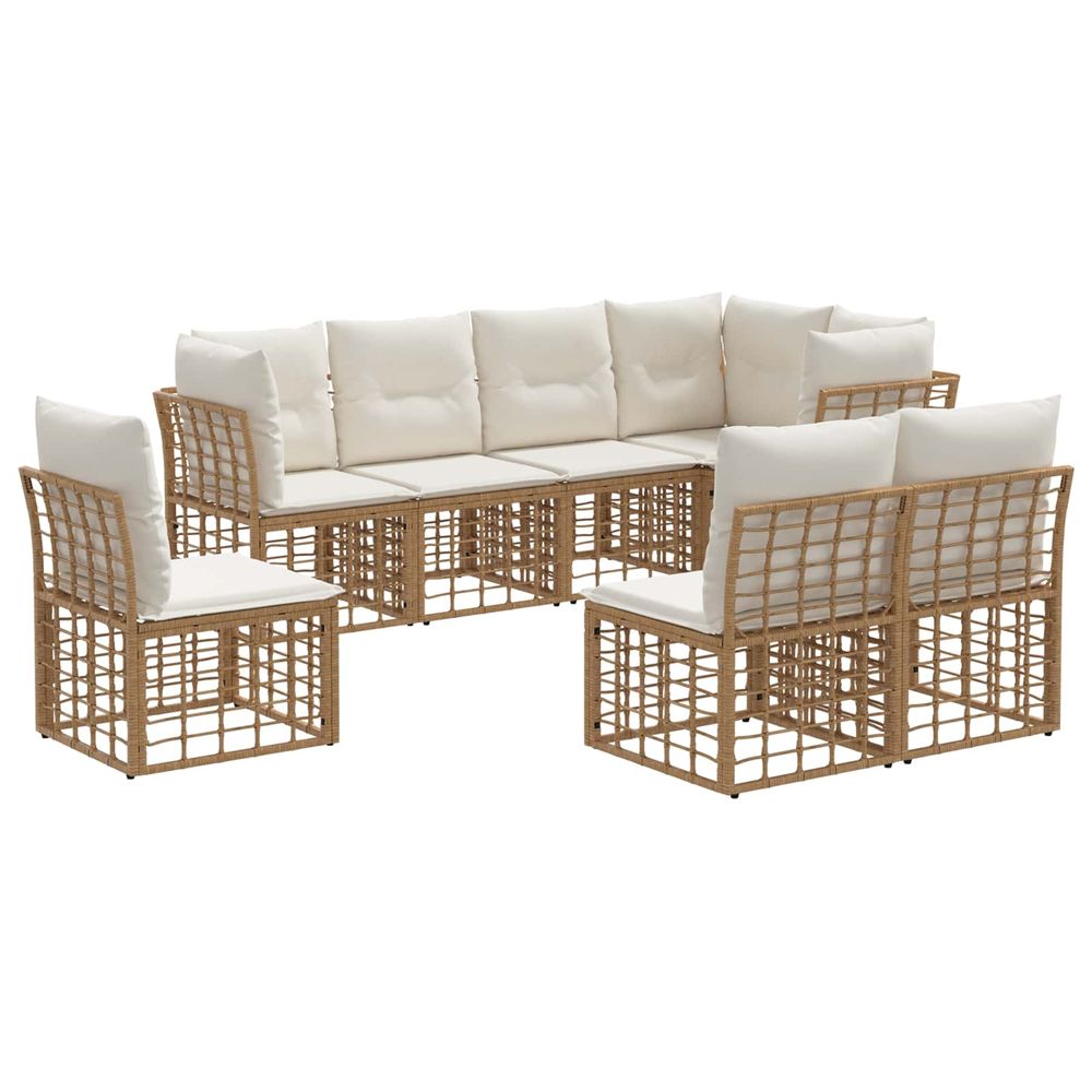 Ensemble de canapés d'extérieur naturel polyester