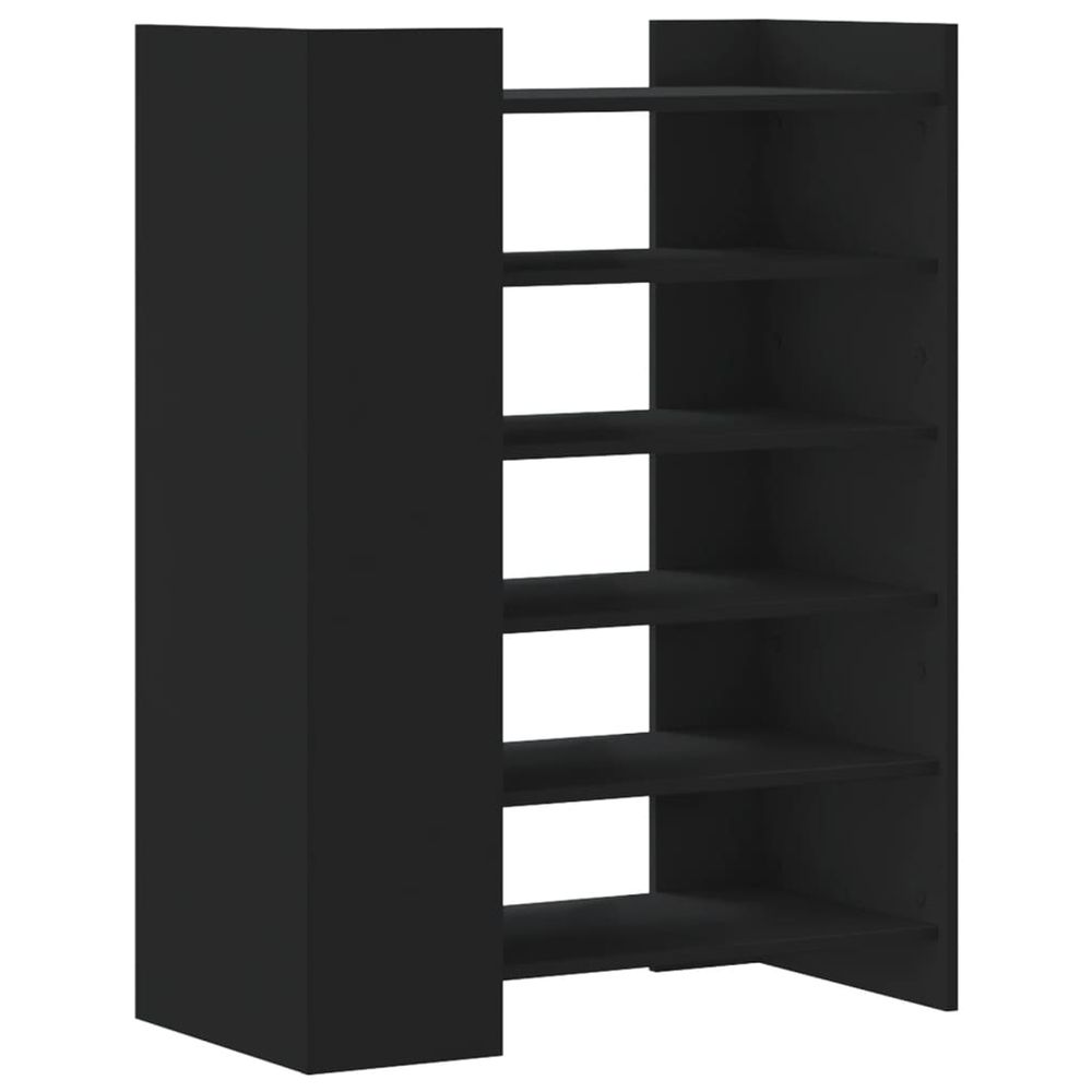 Armoire à chaussures noir 74,5x37,5x100 cm bois d'ingénierie