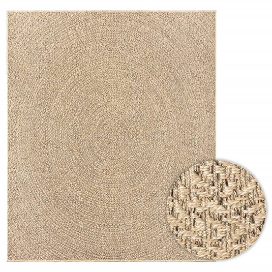 Tapis zizur 240x340 cm aspect de jute intérieur et extérieur