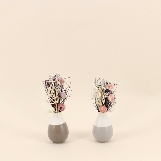 Lot de 2 vases en céramique avec fleurs séchées