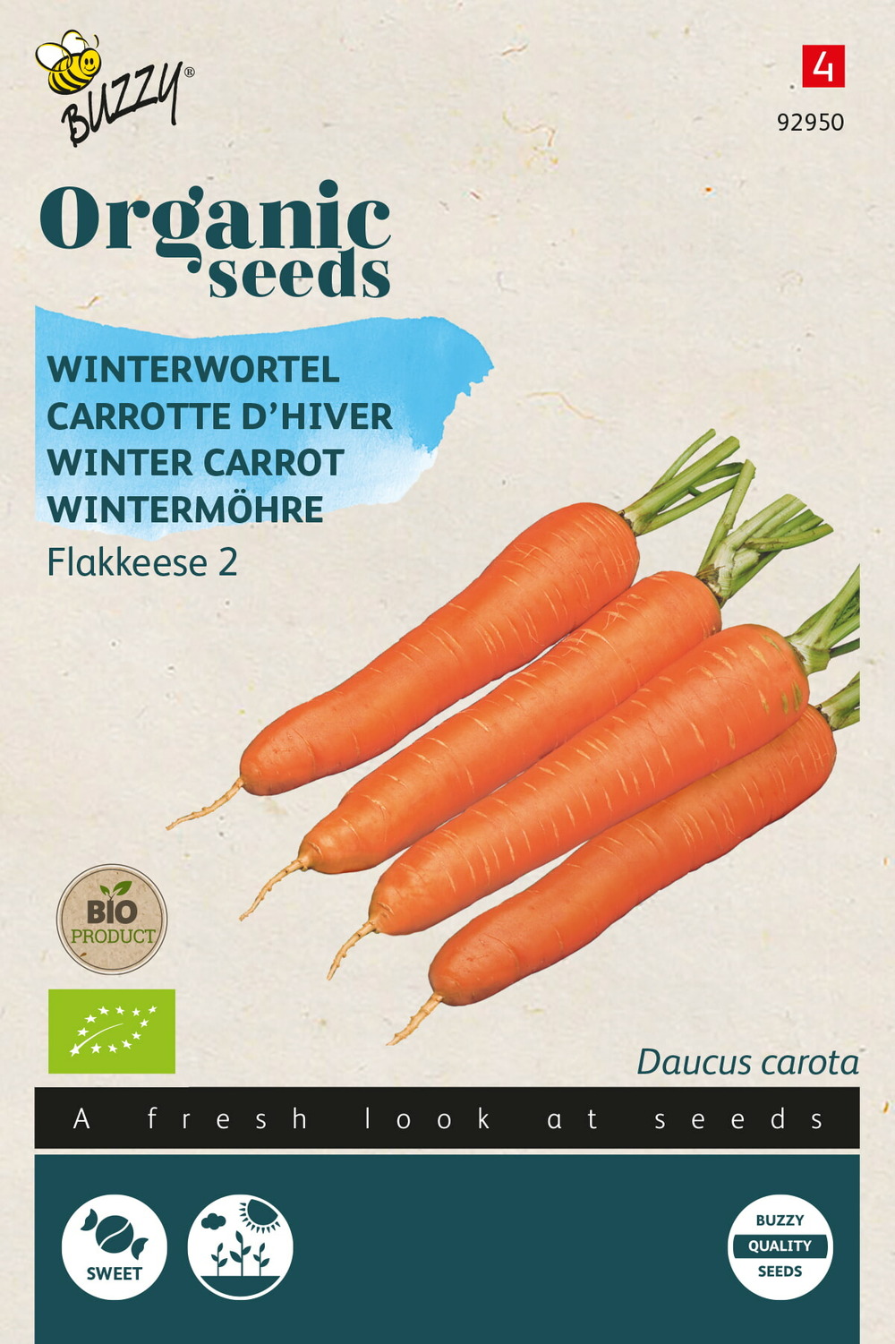 Buzzy organic carotte d'hiver flakkée 2 (bio) - ca. 1,5 gram