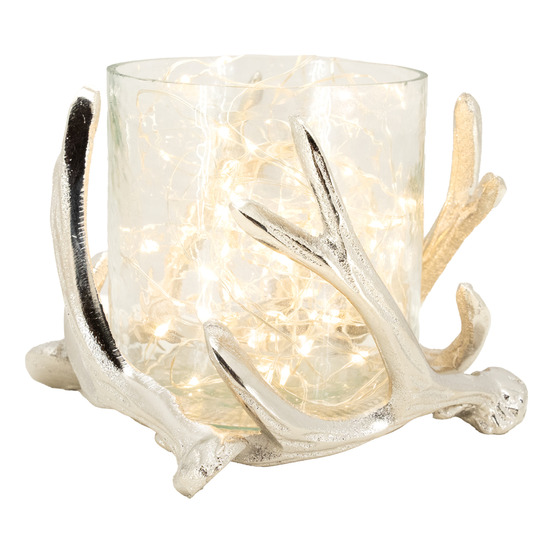 Photophore bois de cerf en aluminium diamètre 16cm