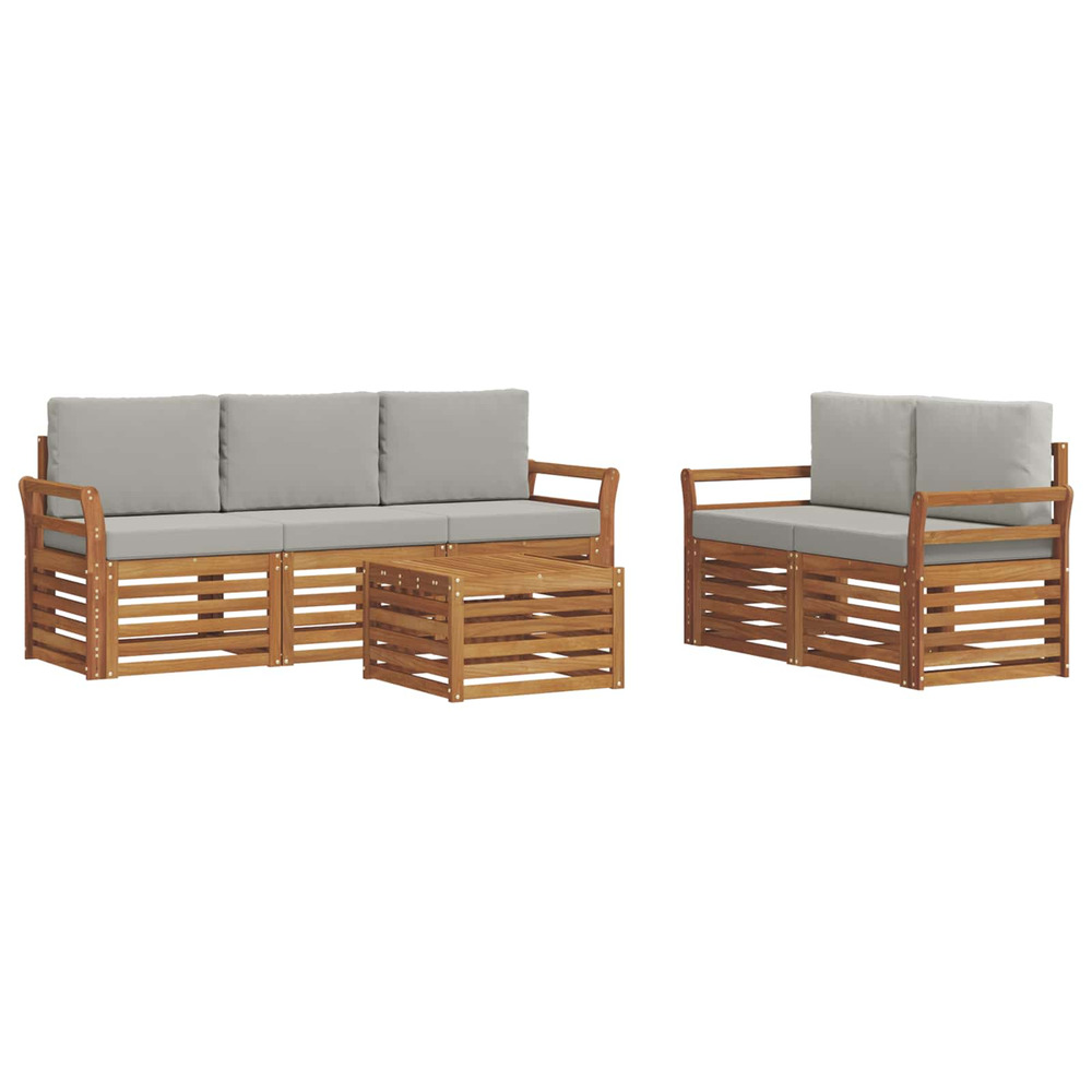 Ensembles de canapés avec coussin 6 pcs gris naturel et clair