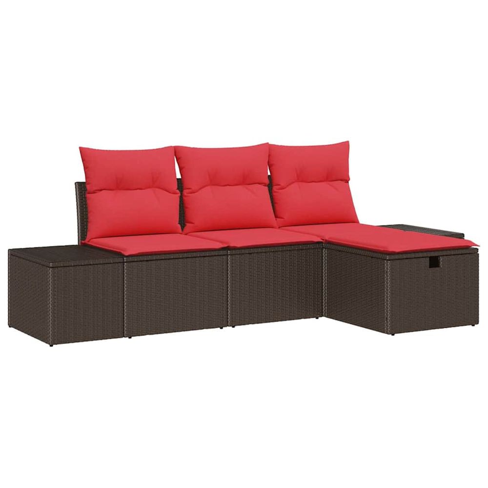 Ensemble de canapé de jardin 4 pc polyrotin