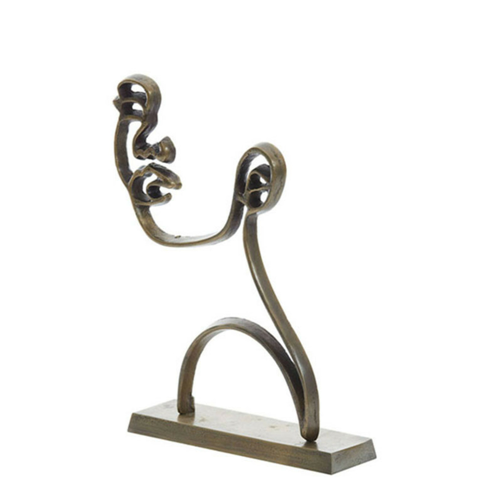 Silhouette sur pied face bronze 38x8x28cm