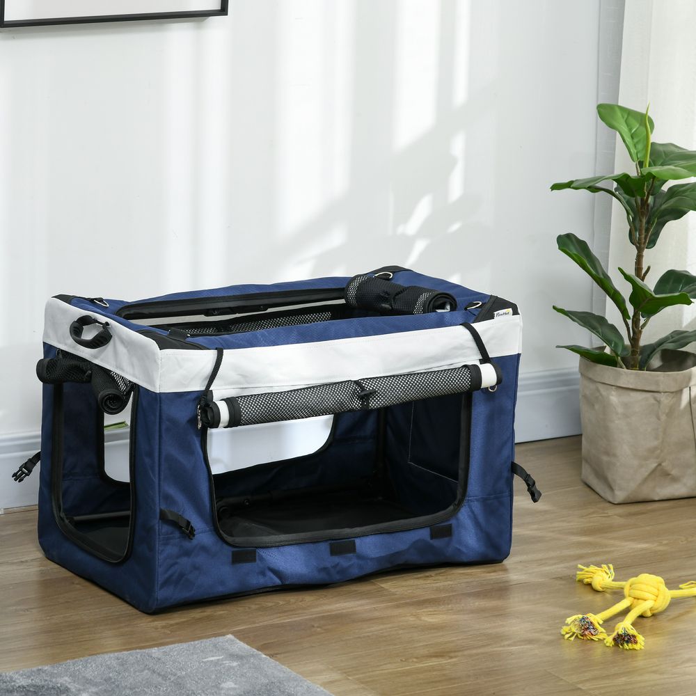 Poussette chien 2 en 1 pliable panier détachable promenade petit animal bleu - comfortxl pet living