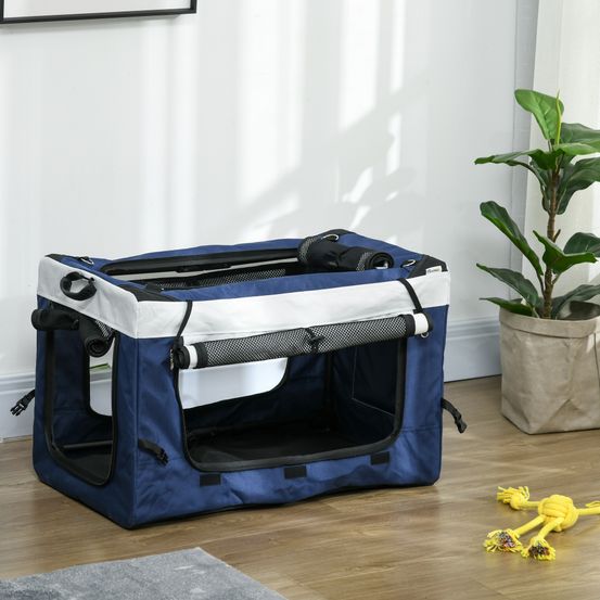Poussette chien 2 en 1 pliable panier détachable promenade petit animal bleu - comfortxl pet living
