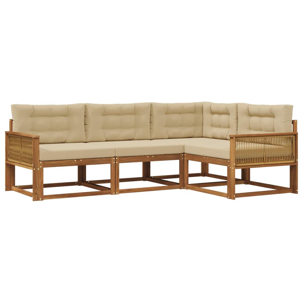 Ensemble de canapés d'extérieur 4 pc naturel et beige