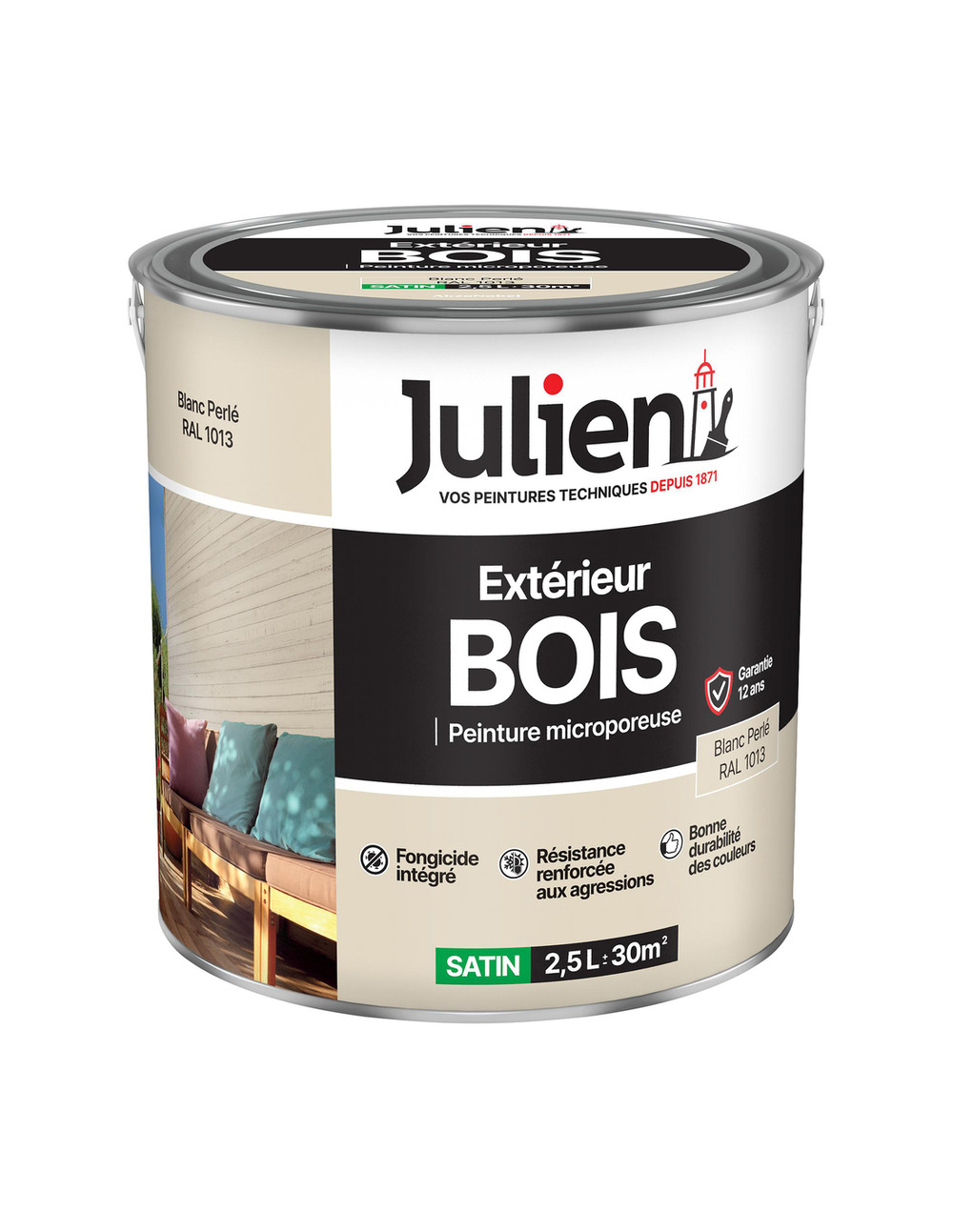 Peinture extérieure bois microporeuse 2. 5l - julien