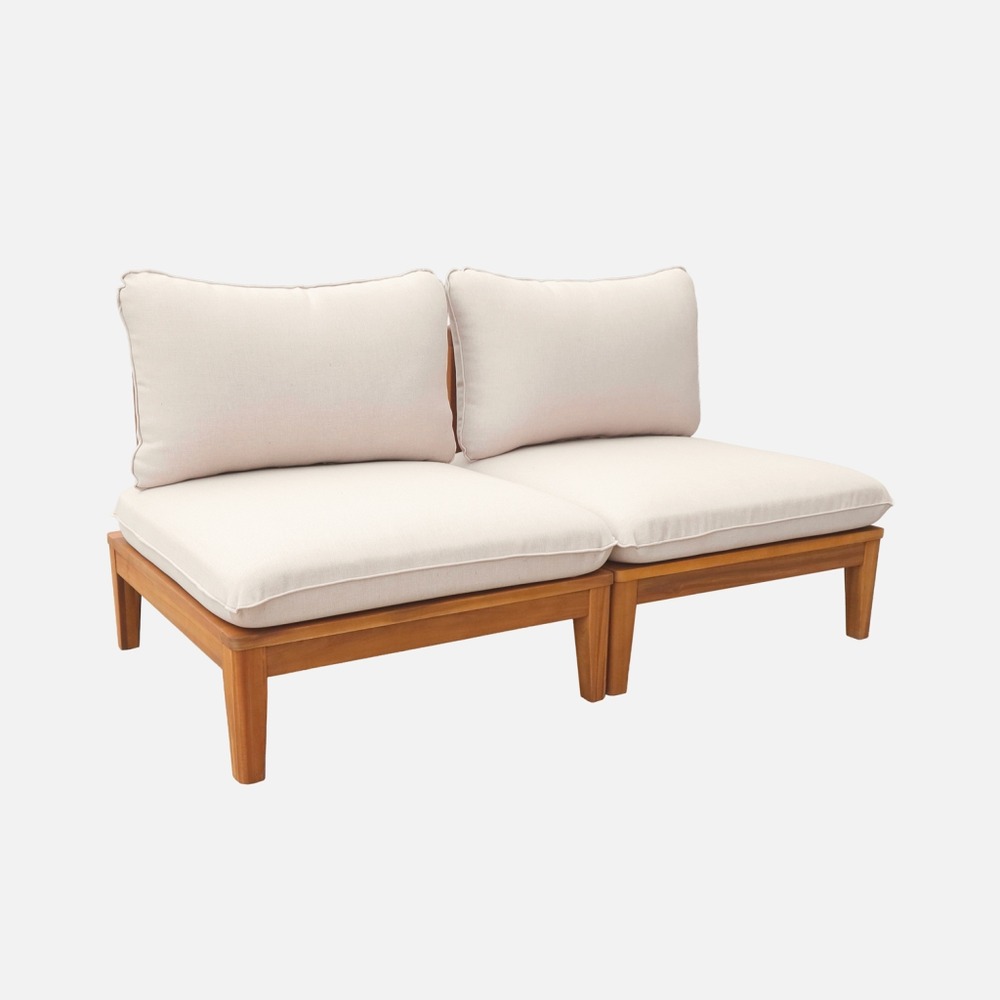 Banquette modulable de jardin bois d'acacia 2 places - yona