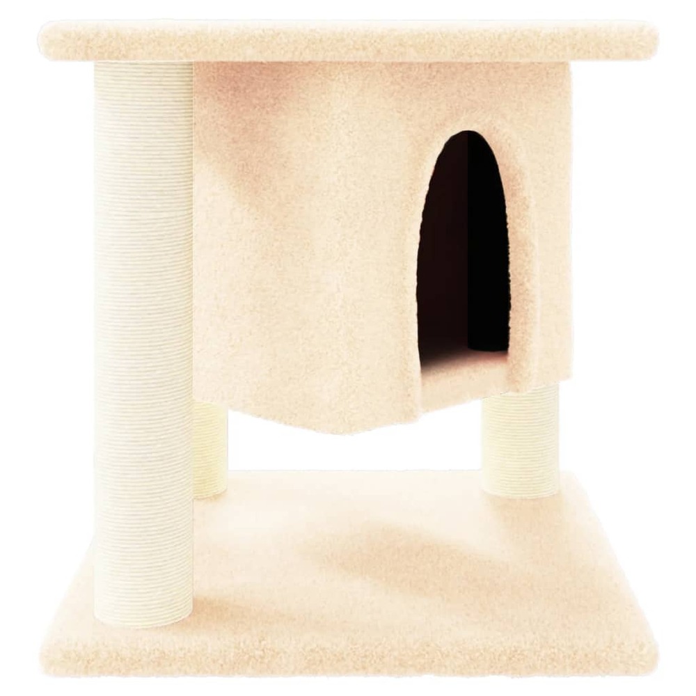 Arbre à chat avec griffoirs en sisal crème 37 cm