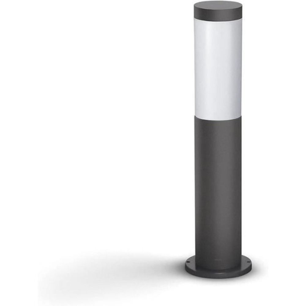 Borne extérieure philips utrecht - métal - led - 1x20w - gris - contemporain - design