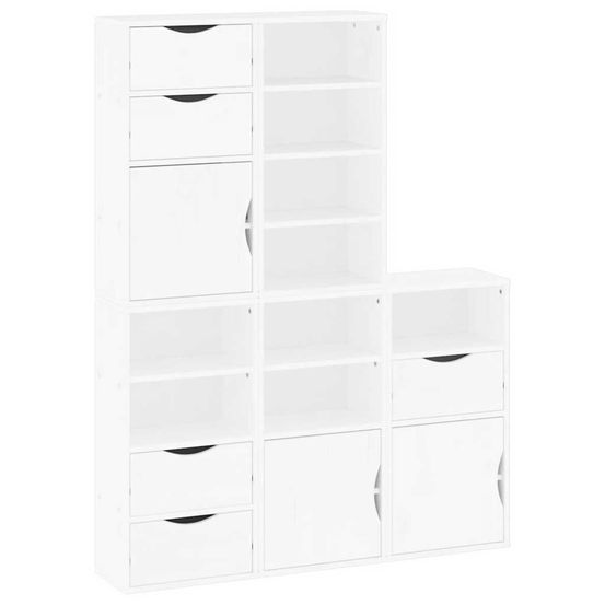 Armoires latérales 5 pcs odda blanc 40x24x79 cm bois massif pin