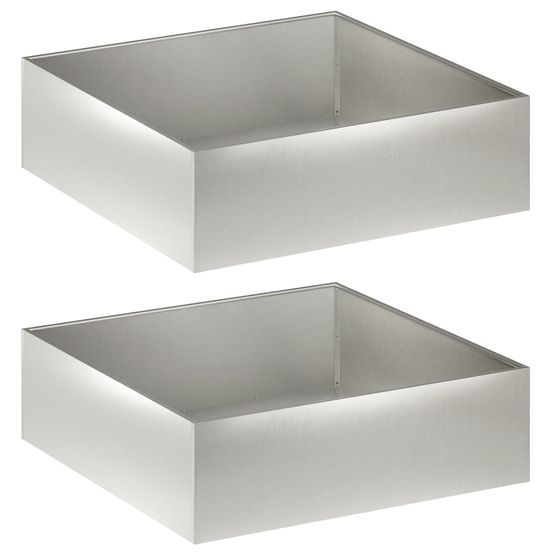 Cache-pot de jardin 2 pc argenté 100 x 100 x 30 cm