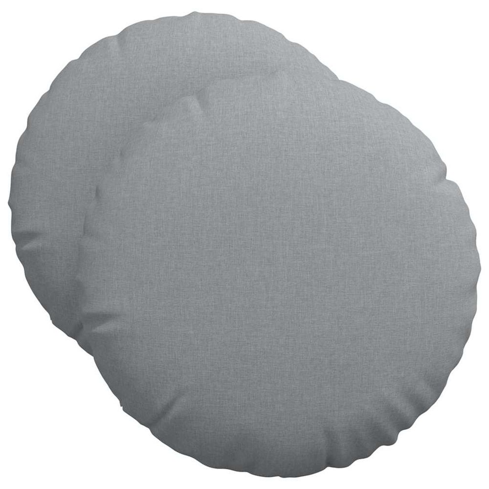 Coussins de siège 2 pc tissu gris clair ø50 x 19 cm