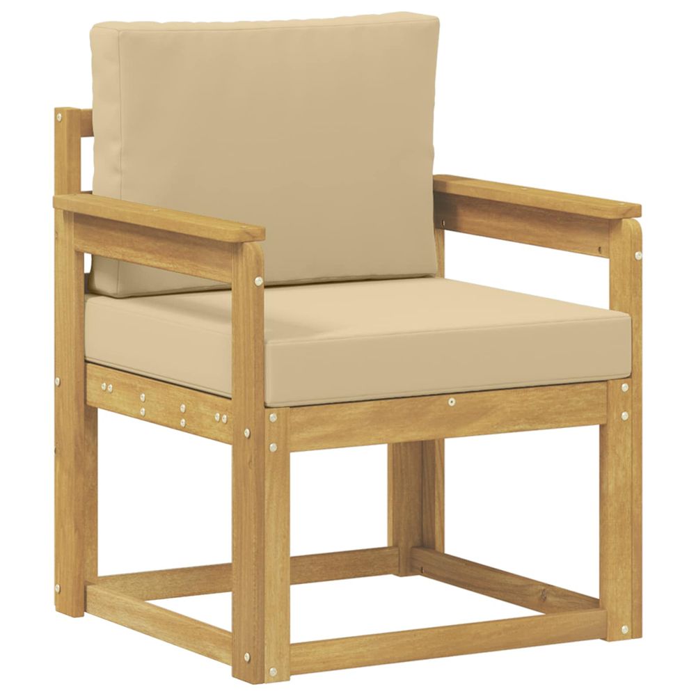 Canapé d’extérieur polyester blanc et beige