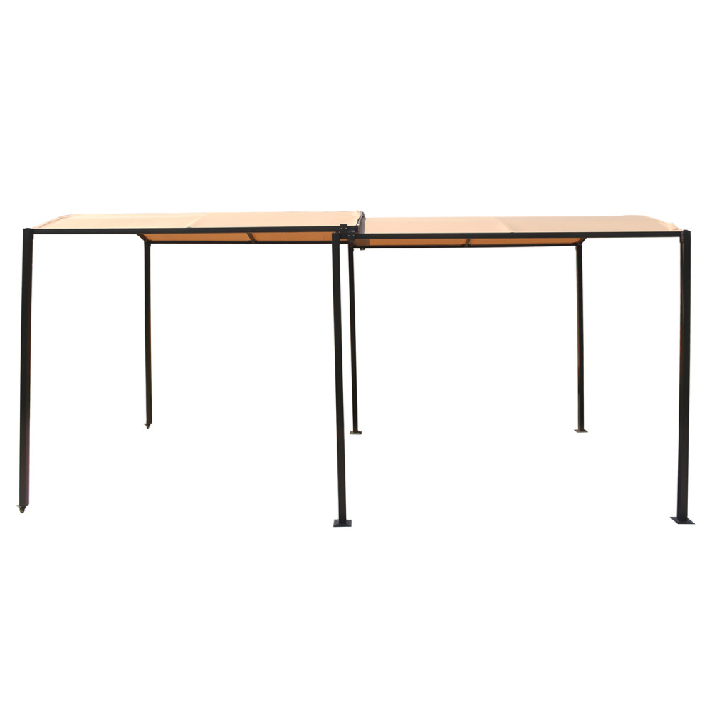 Pergola coulissante extensible et carport 9m² jusqu'à 16m² gris et beige icaria