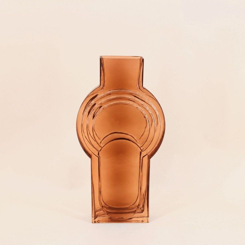 Vase verre vintage géométrique, h40cm