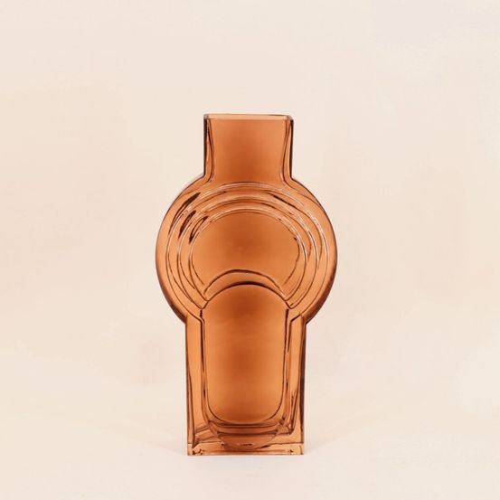 Vase verre vintage géométrique, h40cm