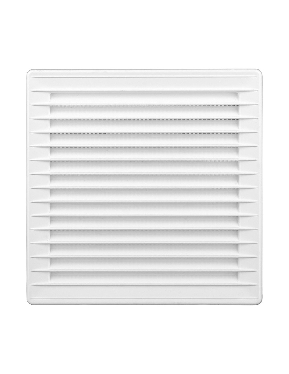 Grille d'aération carrée encastrée réglable ø 80-150 avec moustiquaire 170x170x11,5mm abs blanc