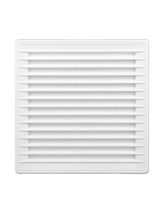 Grille d'aération carrée encastrée réglable ø 80-150 avec moustiquaire 170x170x11,5mm abs blanc