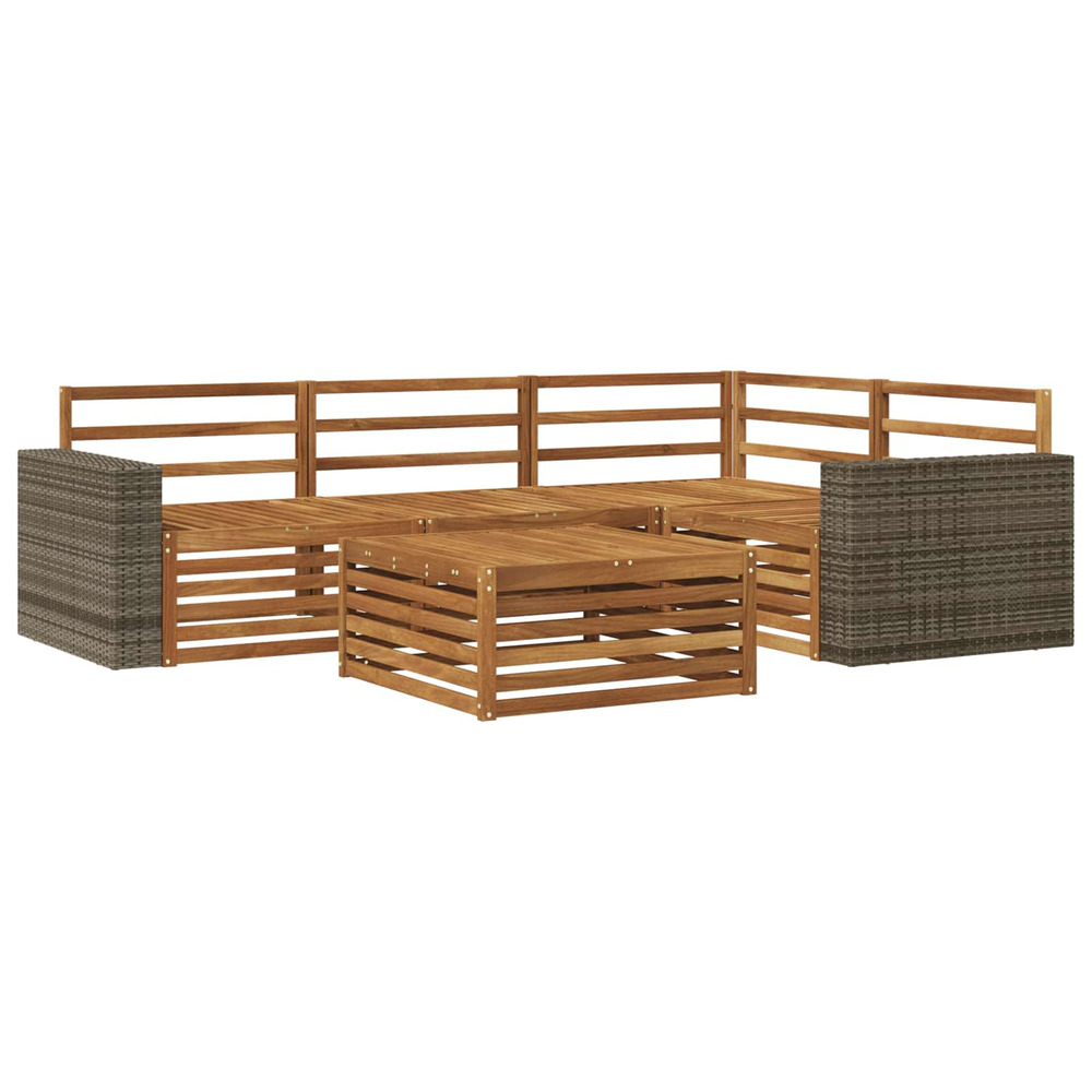 Ensemble de canapés d'extérieur 5 pcs naturel 79 x 79 x 37 cm