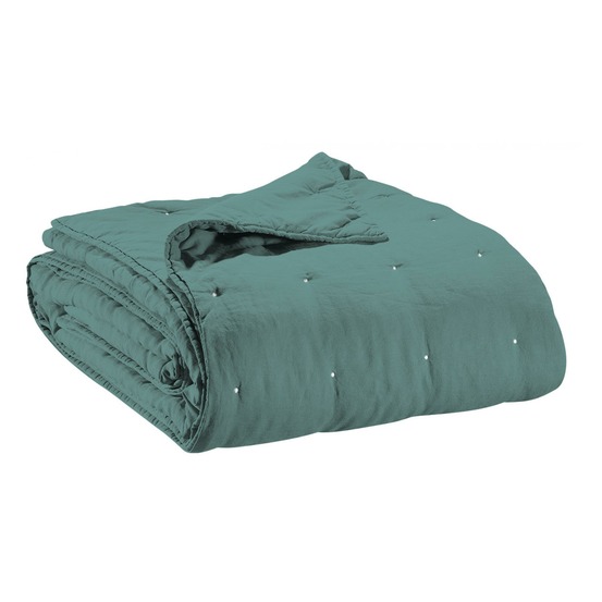 Chemin de lit stonewashed zeff prusse 90 x 240 cm