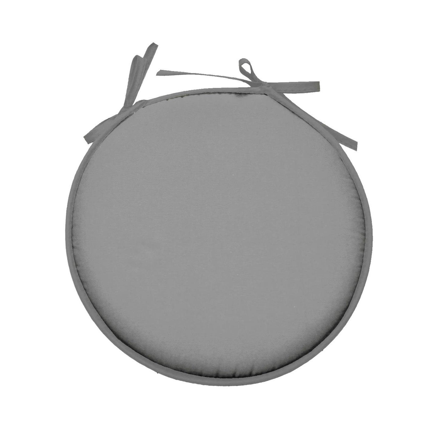 Galette de chaise ronde unie pop color 40 cm gris souris