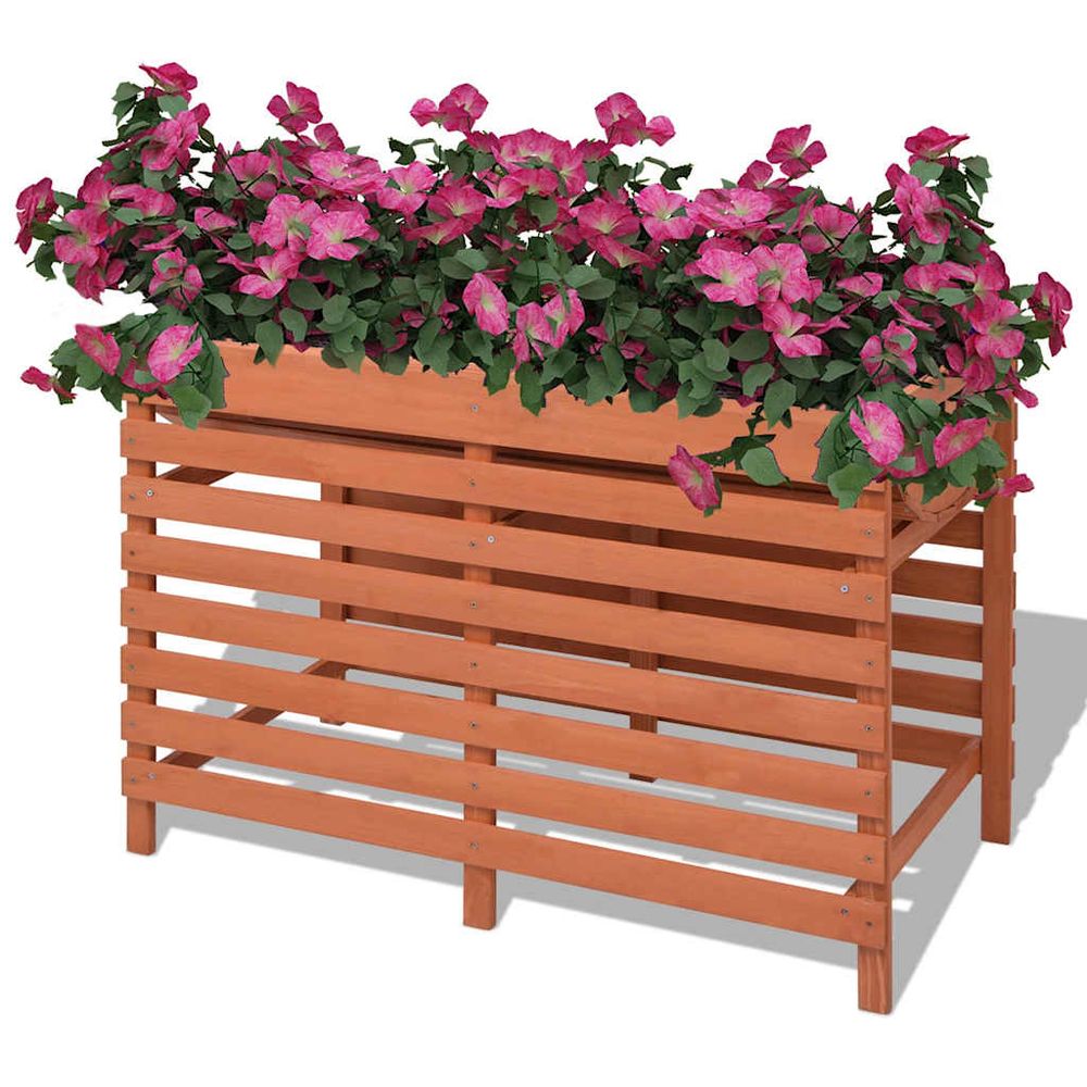 Jardinière surélevée en bois 100cm avec étagère pour potager balcon terrasse