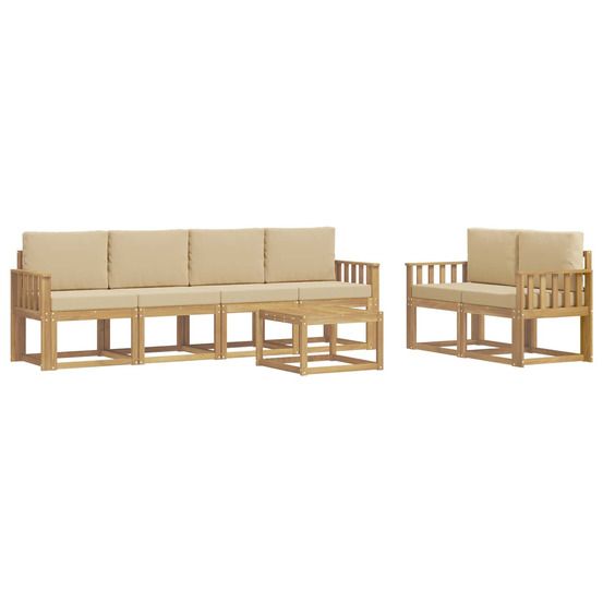 Ensemble de canapés d'extérieur 7 pc blanc et beige