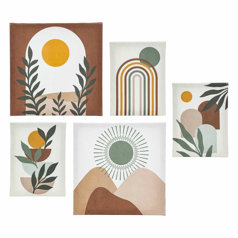 Lot de 5 toiles imprimées soleil - multicolore