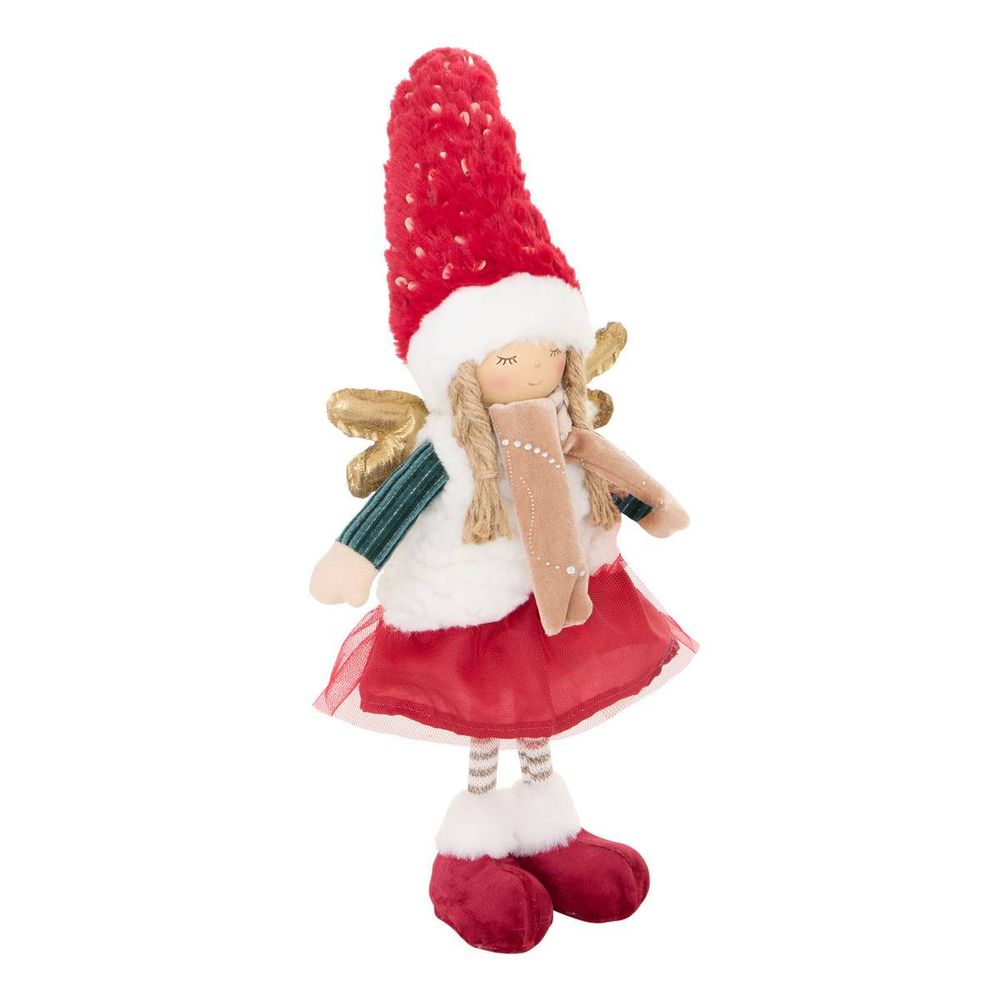 Fée de noël alva rouge et vert 19 x 7 x 50 cm