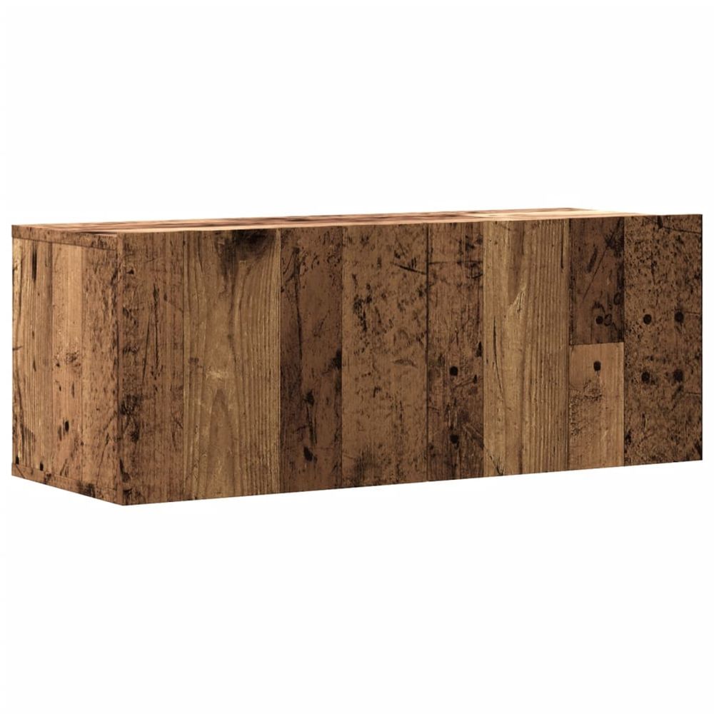 Meuble tv mural vieux bois 80x30x30 cm bois d'ingénierie