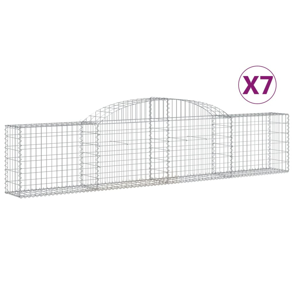Paniers à gabions arqués 7 pcs 300x30x60/80 cm fer galvanisé