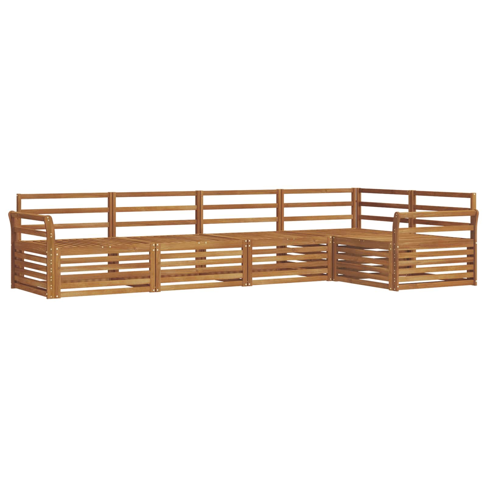 Ensemble de canapés d'extérieur 5 pcs naturel