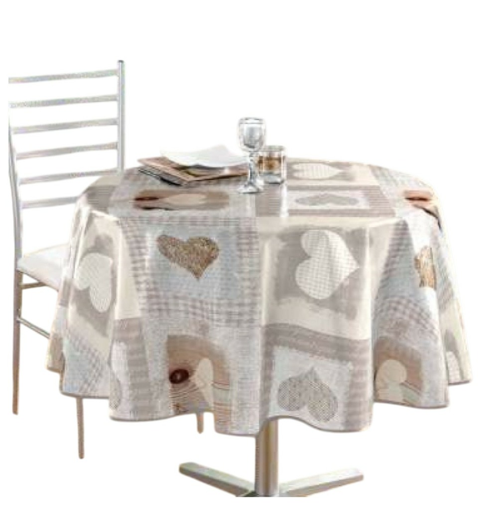 Nappe ronde en polyester cosy coeur