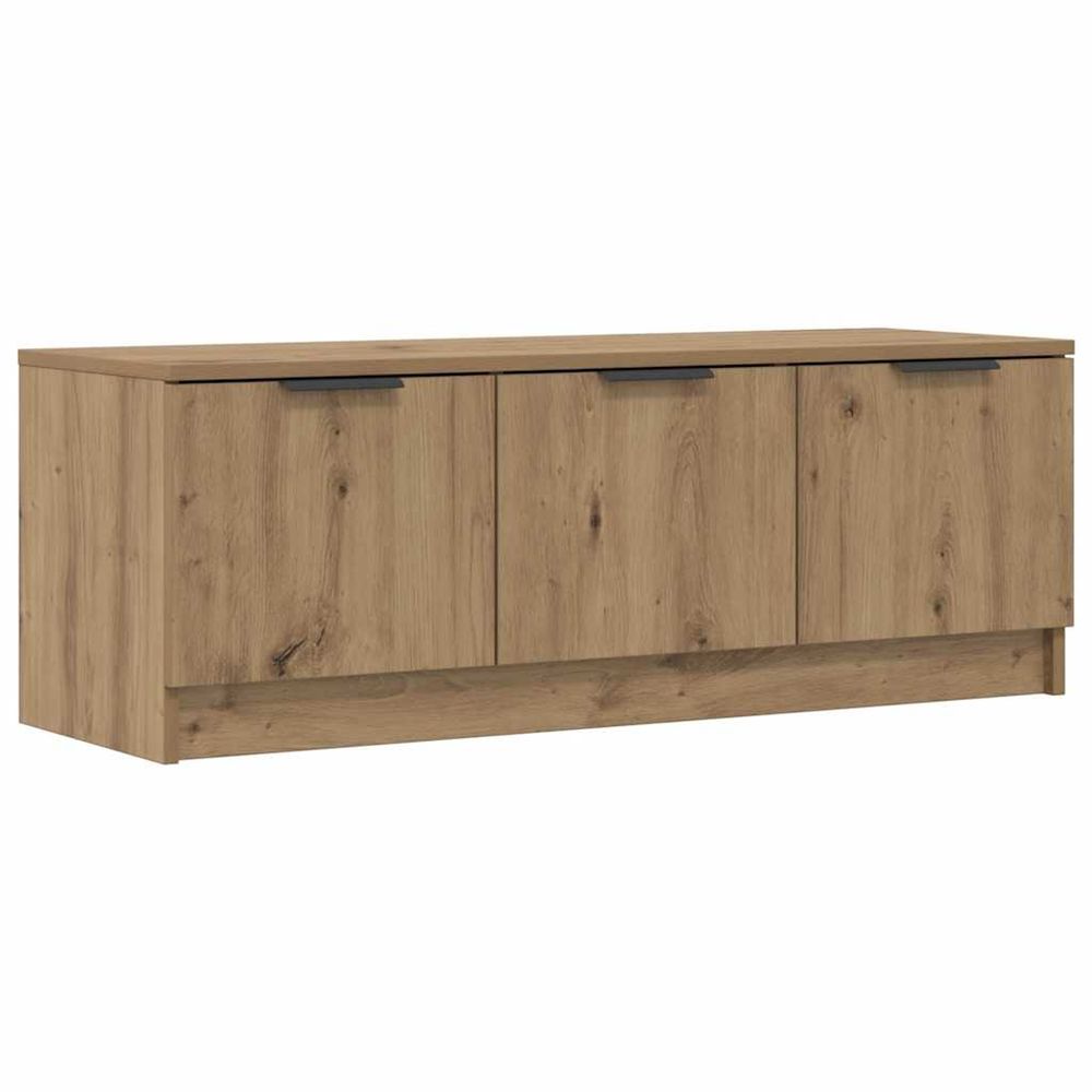 Meuble tv chêne artisanal 102x35x36,5 cm bois d'ingénierie