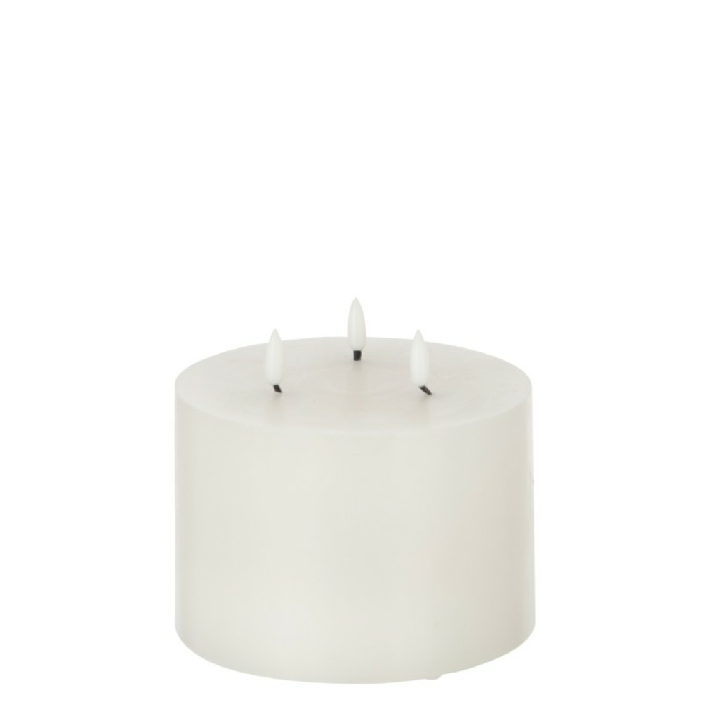 Bougie led 3 lumières blanc 15x15x14cm