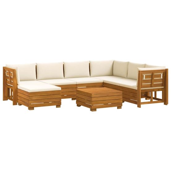 8 pc ensemble de canapés d'extérieur bois d'acacia massif