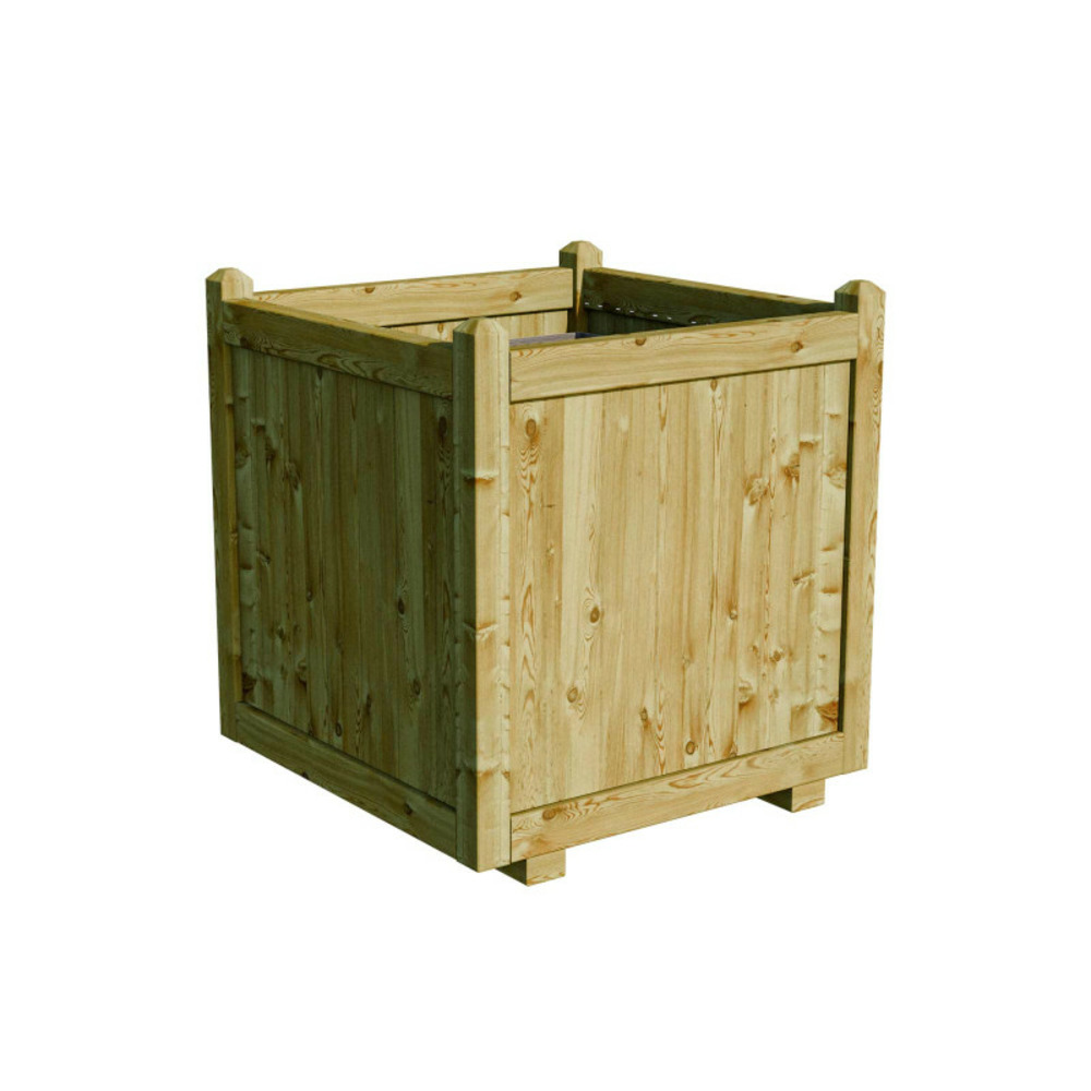 Bac a fleurs carre en bois 138l